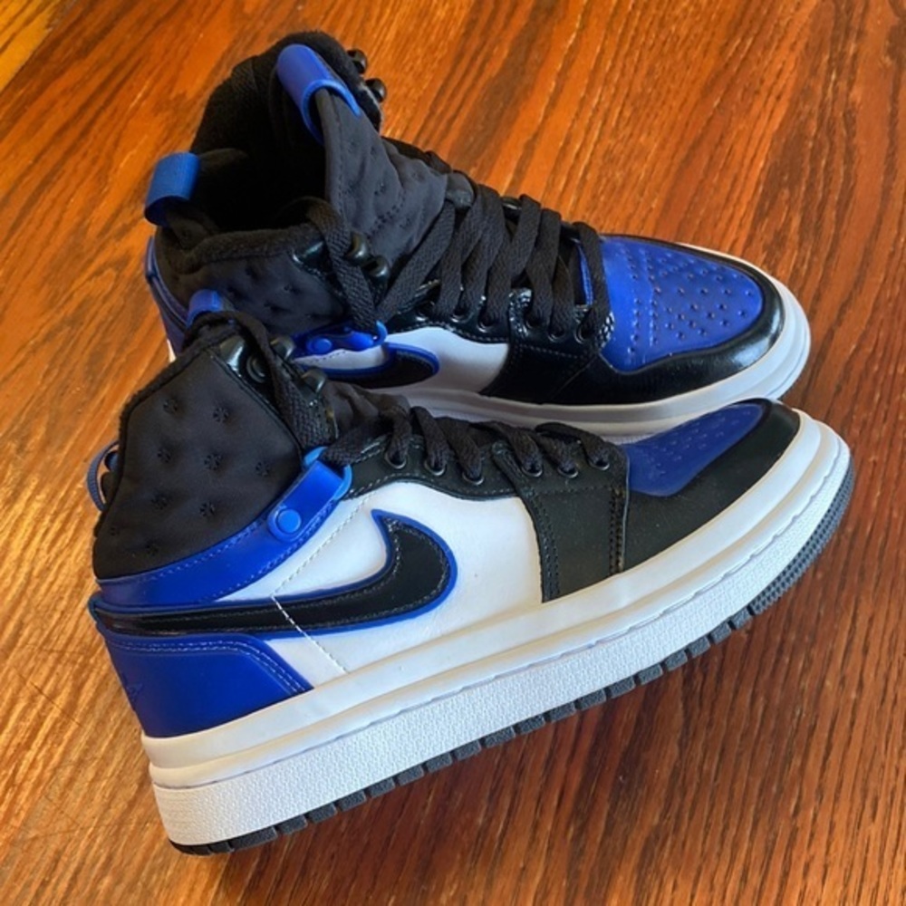 Air Jordan 1 Black Blue Hi Top Sneakers 6